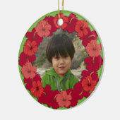 Tropisch Hibiscus Lei Foto Ornament (Links)