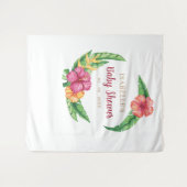 Tropisch Hibiscus Luau Baby shower Achtergrond Wandkleed (Voorkant (horizontaal))