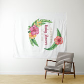 Tropisch Hibiscus Luau Baby shower Achtergrond Wandkleed (In Situ (horizontaal))