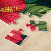 Tropisch Hibiscus Monstera Patroon Legpuzzel (Zijkant)