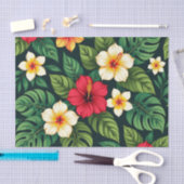 Tropisch Hibiscus Monstera Patroon Tissuepapier (Craft)