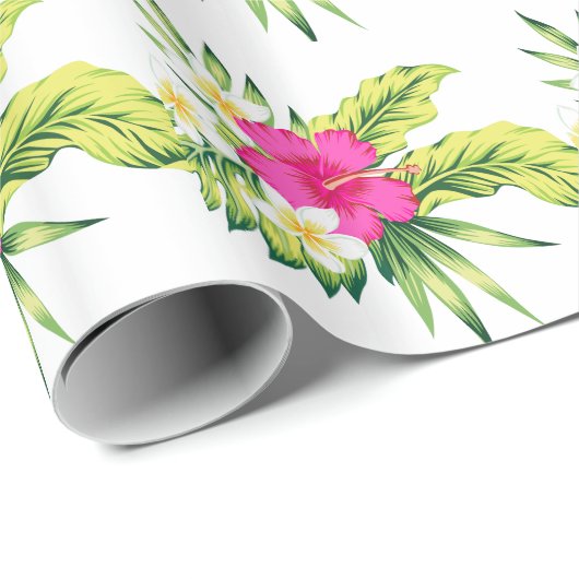 Tropisch Hibiscus naadloos patroon Cadeaupapier (Rol Hoek)