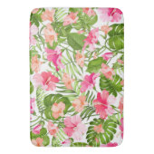 Tropisch hibiscus palm monstera patroon badmat (Voorkant Verticaal)