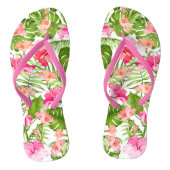 Tropisch hibiscus palm monstera patroon teenslippers (Voetbed)