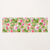 Tropisch hibiscus palm monstera patroon yogamat (Achterkant (horizontaal))