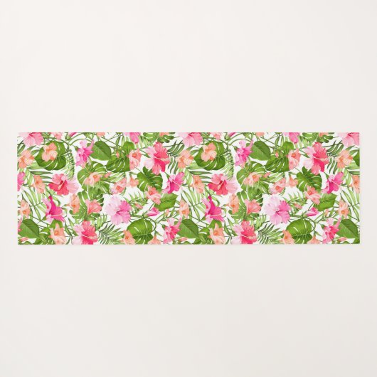 Tropisch hibiscus palm monstera patroon yogamat (Achterkant (horizontaal))