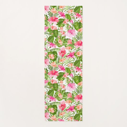 Tropisch hibiscus palm monstera patroon yogamat (Voorkant)