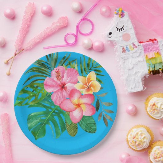 Tropisch Hibiscus Paper Bord (Feest)