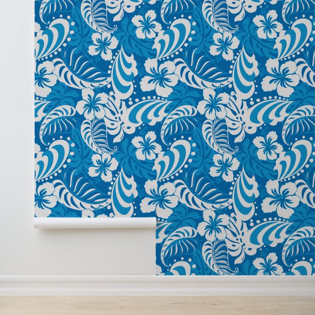 Tropisch Hibiscus Pattern Behang (Applicatie)