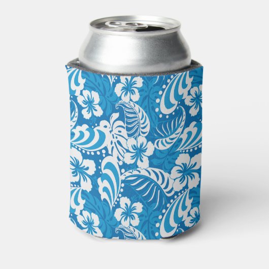 Tropisch Hibiscus Pattern Blikjeskoeler (Blikje Achterkant)