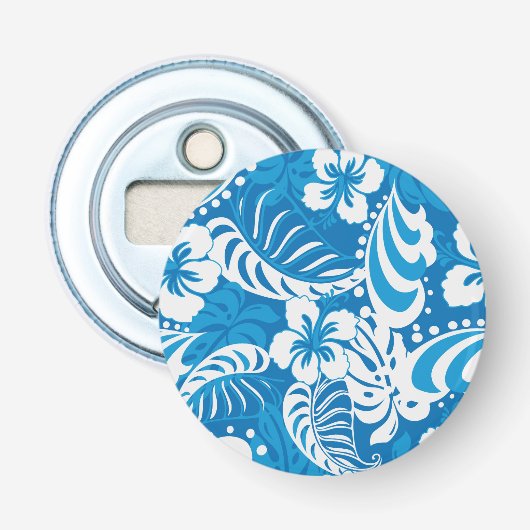Tropisch Hibiscus Pattern Button Flesopener (Voorkant)