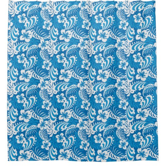 Tropisch Hibiscus Pattern Douchegordijn (Voorkant)