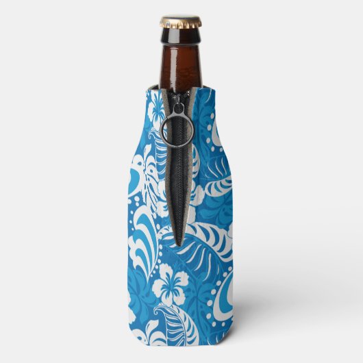 Tropisch Hibiscus Pattern Flesjeskoeler (Fles Achterkant)