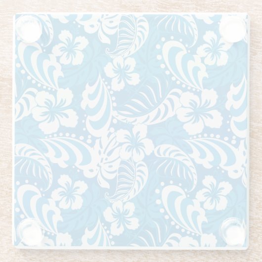 Tropisch Hibiscus Pattern Glazen Onderzetter (Achterkant)