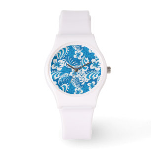 Tropisch Hibiscus Pattern Horloge