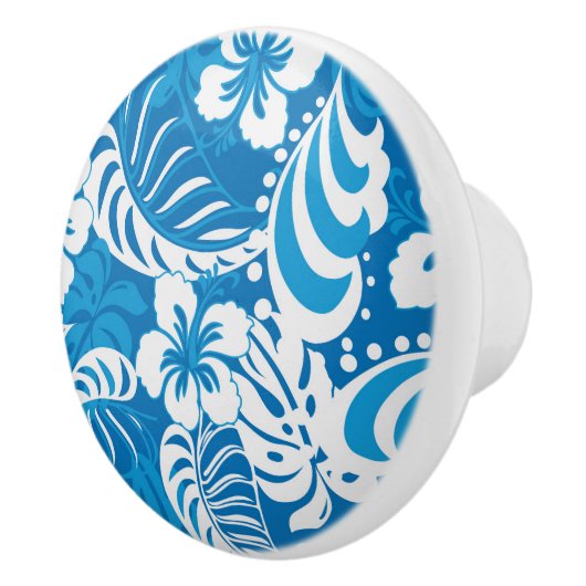 Tropisch Hibiscus Pattern Keramische Knop (Rechts)