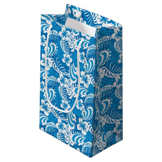 Tropisch Hibiscus Pattern Klein Cadeauzakje (Voorkant Gekanteld)