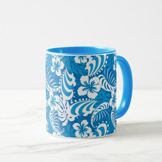 Tropisch Hibiscus Pattern Mok (Voorkant rechts)