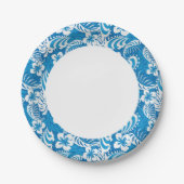 Tropisch Hibiscus Pattern Papieren Bordje (Voorkant)