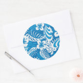 Tropisch Hibiscus Pattern Ronde Sticker (Envelop)