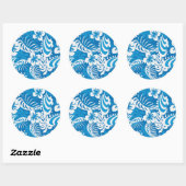Tropisch Hibiscus Pattern Ronde Sticker (Vel)