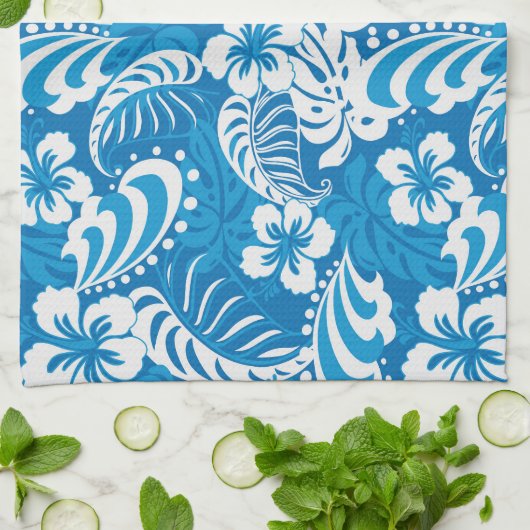 Tropisch Hibiscus Pattern Theedoek (Gevouwen)