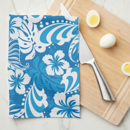 Tropisch Hibiscus Pattern Theedoek (Quarter Fold)