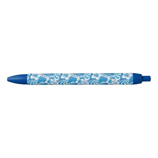 Tropisch Hibiscus Pattern Zwarte Inkt Pen (Voorkant)