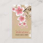 Tropisch Hibiscus roze ventilator Moderne afbeeld Visitekaartje (Voorkant)