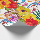 Tropisch Hibiscus Summer Pattern Cadeaupapier (Hoek)