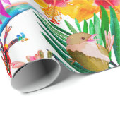 Tropisch Hibiscus Summer Pattern Cadeaupapier (Rol Hoek)