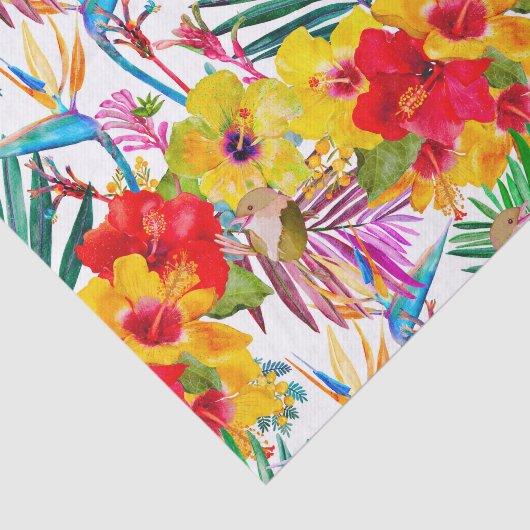 Tropisch Hibiscus Summer Pattern Tissuepapier (Detail)