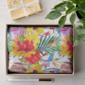 Tropisch Hibiscus Summer Pattern Tissuepapier (Geschenk)
