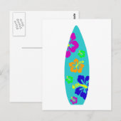 Tropisch Hibiscus Surfboard Briefkaart (Voorkant / Achterkant)