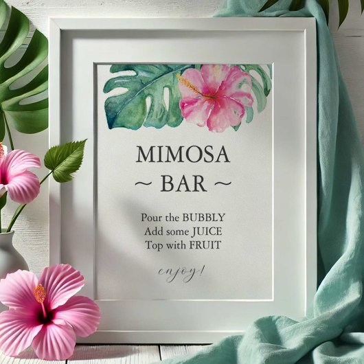 Tropisch Hibiscus Vrijgezellenfeest Mimosa barteke Poster