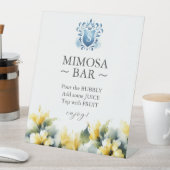 Tropisch Hibiscus Vrijgezellenfeest Mimosa barteke Reclamebord Met Voetstuk (Insitu)