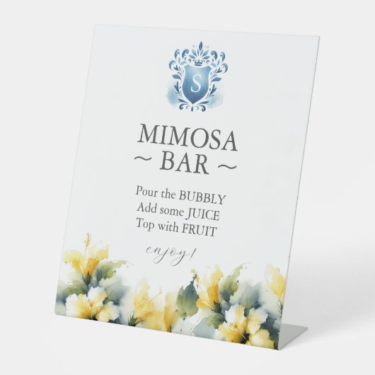 Tropisch Hibiscus Vrijgezellenfeest Mimosa barteke Reclamebord Met Voetstuk (Voorkant)
