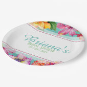 Tropisch Hibiscus Vrijgezellenfeest Papieren Bordje (Gekanteld)