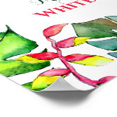 Tropisch Hibiscus Watercolor Trouwgastenboek  Poster (Hoek)