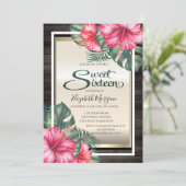 Tropisch Hibiscus Wood Sweet 16 Kaart (Staand voorkant)