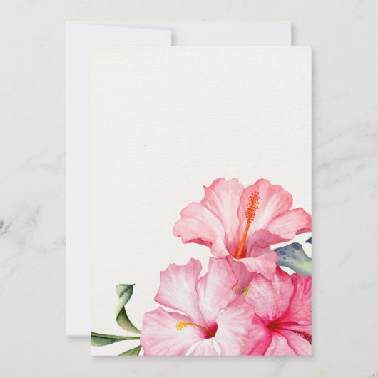 Tropisch Hibiscus Zomer Vrijgezellenfeest Kaart (Achterkant)