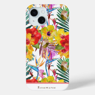 Tropisch Hibiscus Zomerpatroon iPhone 15 Case