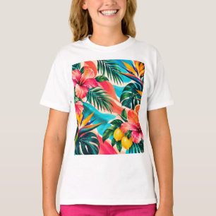 Tropisch Hibiscusparadijs Botanische Kunst T-shirt
