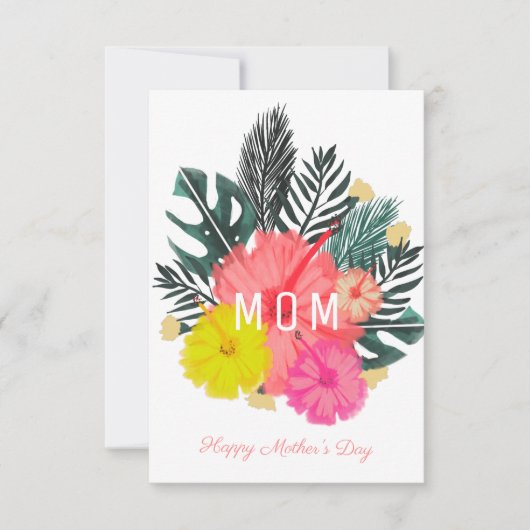 Tropisch Hisbiscus Flowers Moederdag Kaart (Voorkant)