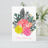 Tropisch Hisbiscus Flowers Moederdag Kaart (Staand voorkant)