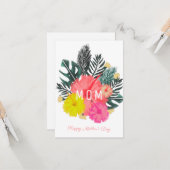 Tropisch Hisbiscus Flowers Moederdag Kaart (Voorkant / Achterkant in situ)