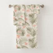 Tropisch Hisbiscus Palm Tree Patroon Bad Handdoek (Insitu)