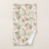 Tropisch Hisbiscus Palm Tree Patroon Bad Handdoek (Handdoek)