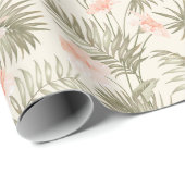 Tropisch Hisbiscus Palm Tree Patroon Cadeaupapier (Rol Hoek)