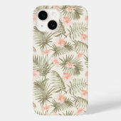 Tropisch Hisbiscus Palm Tree Patroon Case-Mate iPhone Case (Achterkant)